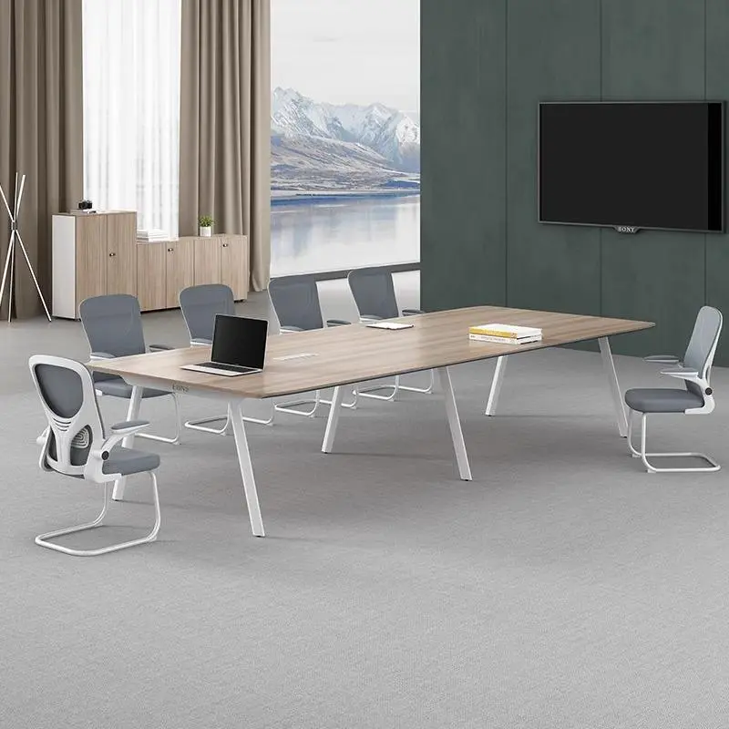 Creative Modern Wood Large Small Workbench Simple Modern Training Table for Conference Negotiation Room Easy Assembly Sc — view 5