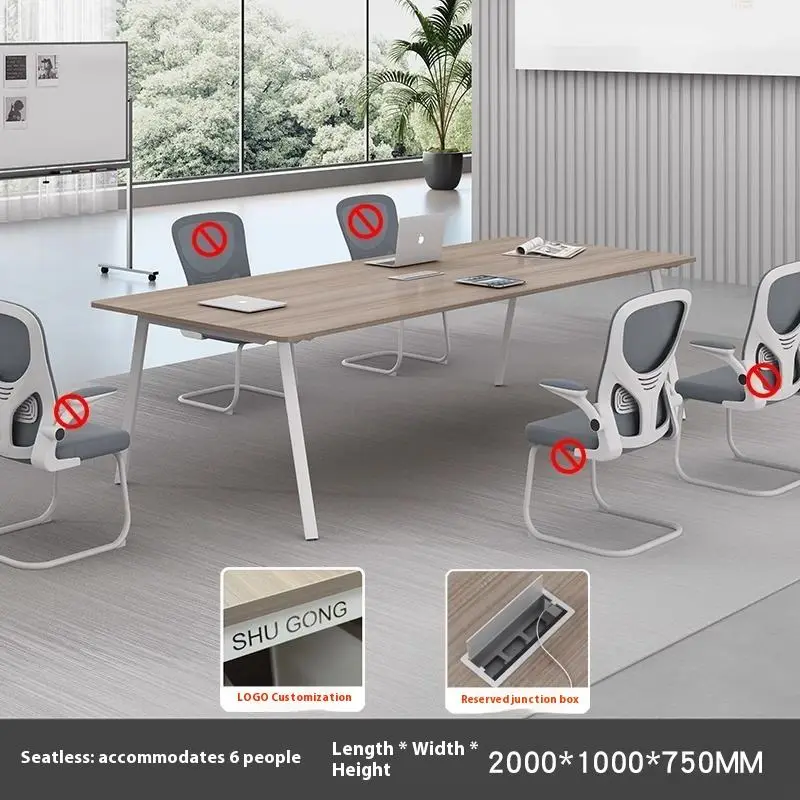 Creative Modern Wood Large Small Workbench Simple Modern Training Table for Conference Negotiation Room Easy Assembly Sc — view 6