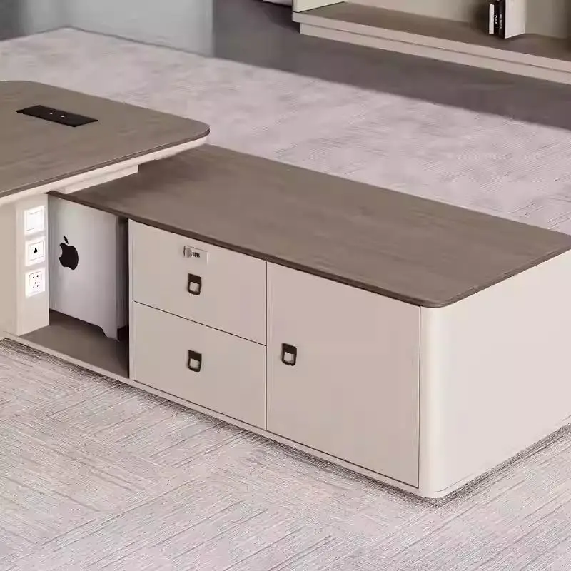 Customized Luxury Executive L-Shaped Office Desk for CEO Modern Design with Melamine Board Factory Price manager's desk — image 6