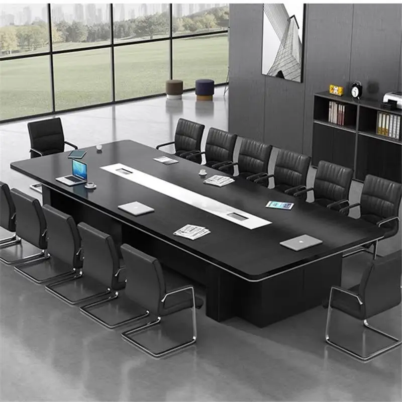 2025 Manufacturer Wholesale Modern Design Conference Set Customizable Wood Seats and Coordinating Chairs for Business Meetings manager's desk — image 3