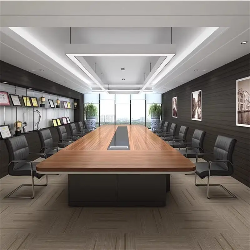 2025 Manufacturer Wholesale Modern Design Conference Set Customizable Wood Seats and Coordinating Chairs for Business Meetings manager's desk — image 4
