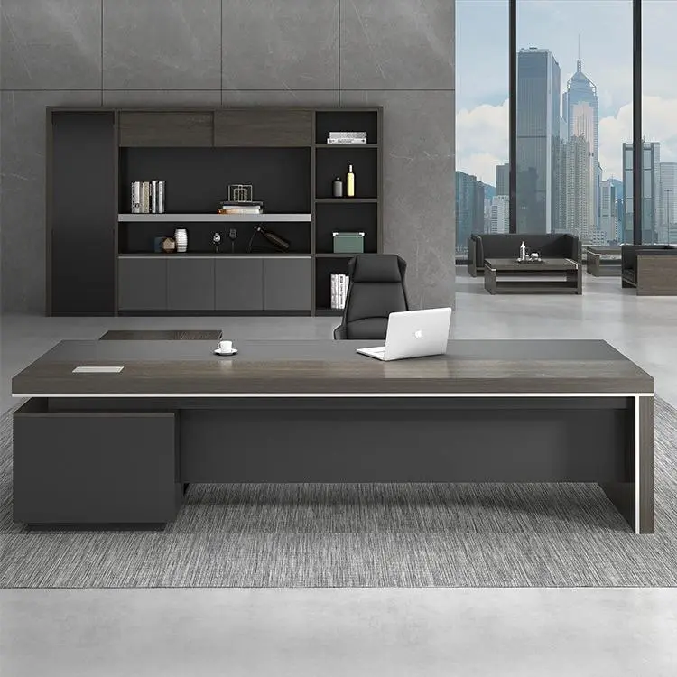 Boss Modern Executive Office Desk Set Minimalist Manager Furniture with Large Desk and Comfortable Chair for Bedroom Use — view 1