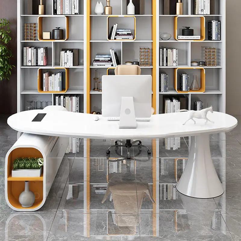 Modern Luxury CEO Desk with Creative Design Customizable Colors Fashionable Office Furniture Made of MDF — image 2