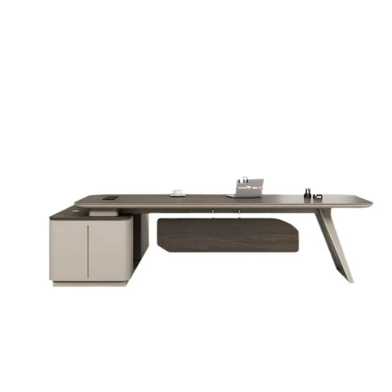 Modern Large CEO Desk Chair Set for Home Office Convertible Modular Features Painted MDF Computer Desk Manager's Desk — image 7