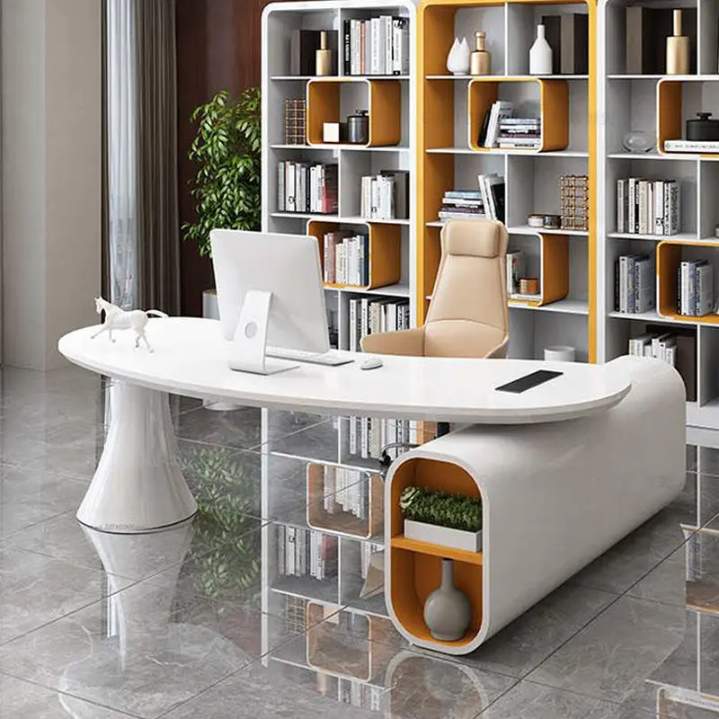 Modern Luxury CEO Desk with Creative Design Customizable Colors Fashionable Office Furniture Made of MDF — image 4