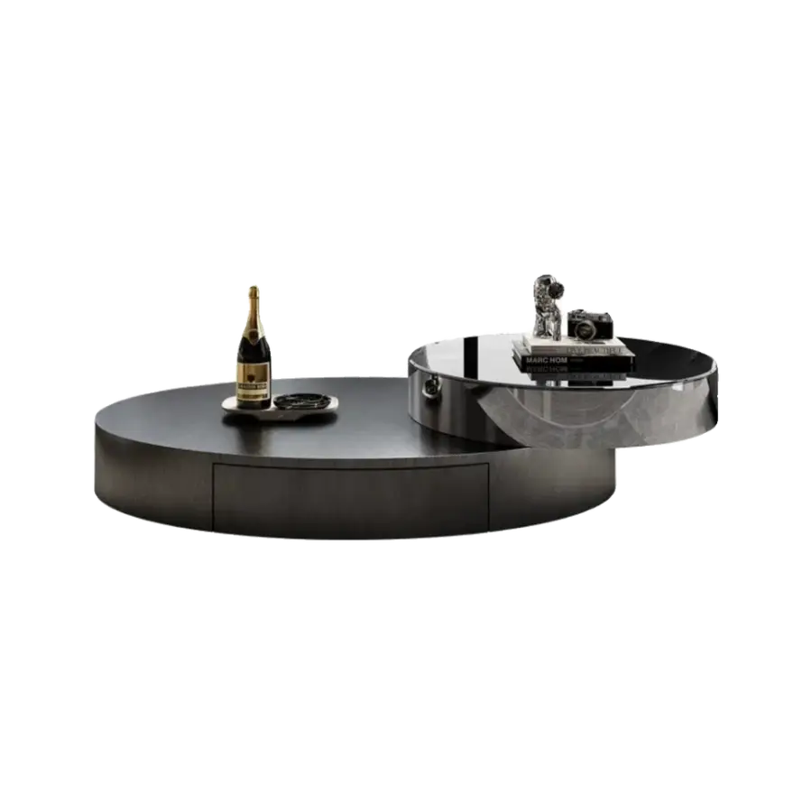 Light Luxury Rotating Metal Coffee Table Set for Living Room Small Apartment Modern No Assembly Required — image 5