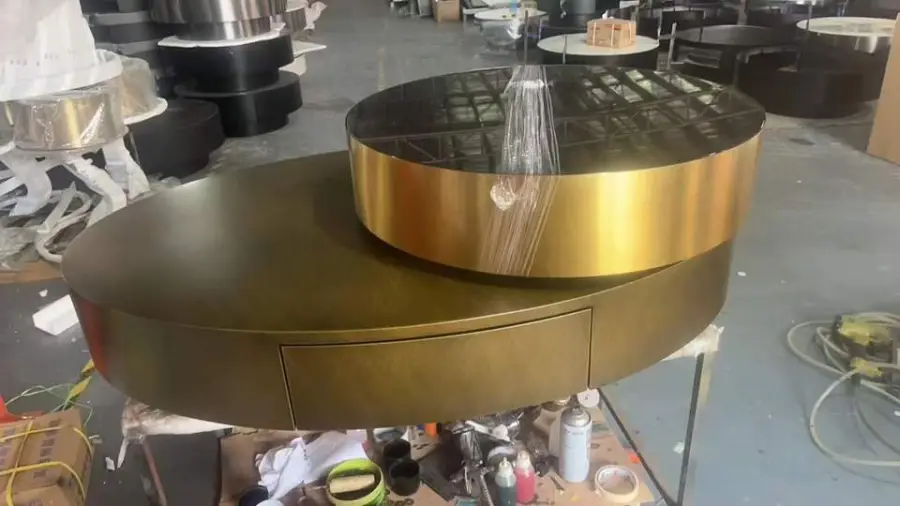Light Luxury Rotating Metal Coffee Table Set for Living Room Small Apartment Modern No Assembly Required — image 6