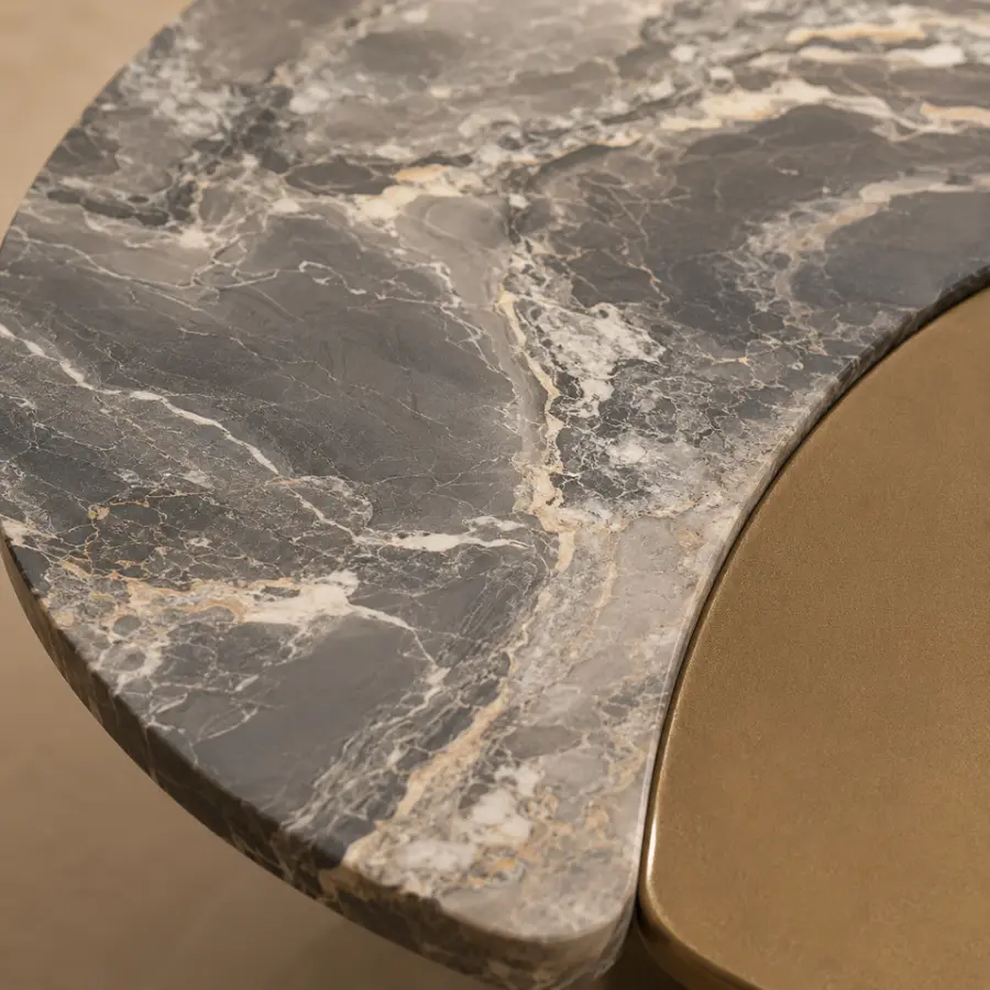 Custom Modern Design Marble Table Triangle Shaped Irregular Stainless Steel Frame for Home Hotel Luxury Villa Coffee Table Base — image 5