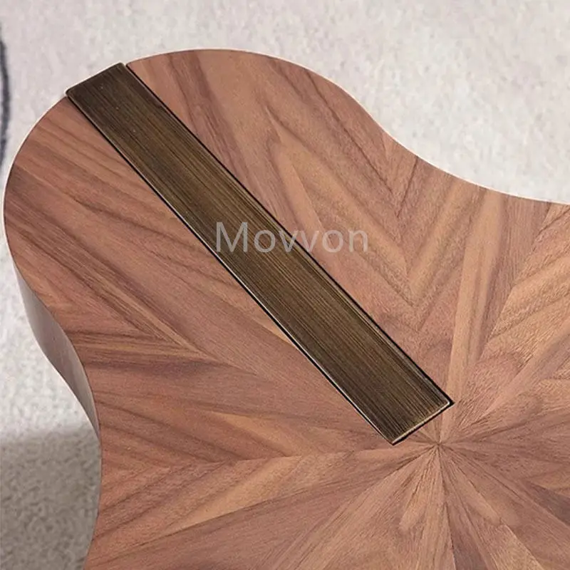 Modern Creamy Style Cloud Shaped Coffee Table Set Extendable Nordic Modular Wooden Top with Glaze Finish for Living Room — image 4