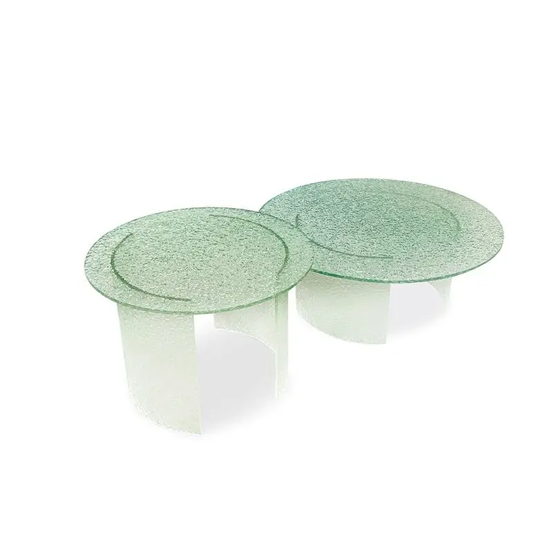 Modern Minimalist Ripple Coffee Table Transparent Acrylic and Glass Design for Living Rooms — image 4