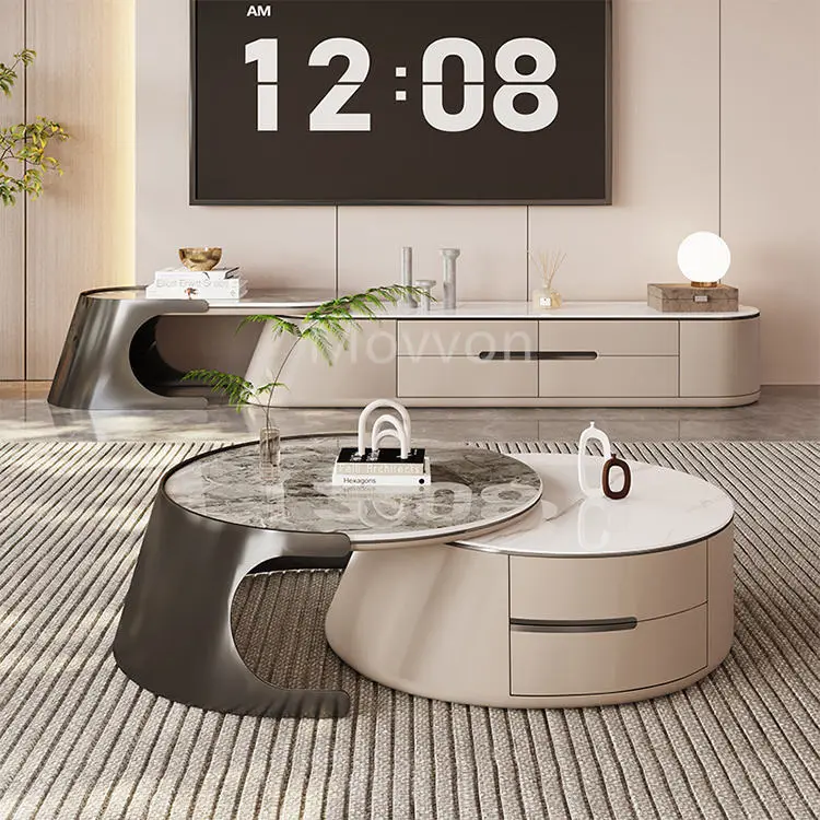 Other Commercial Furniture Nordic Coffee Table Metal Coffee Tables Set Black Coffee Tables for Living Room — image 5
