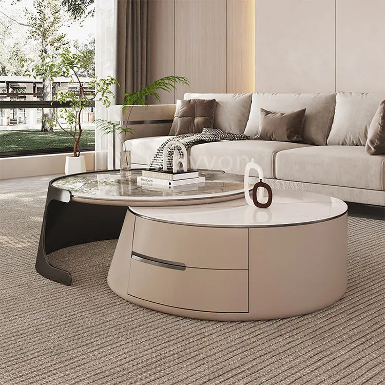 Living Room Coffee Table Marble Coffee Table Oval Coffee Table Set — image 6