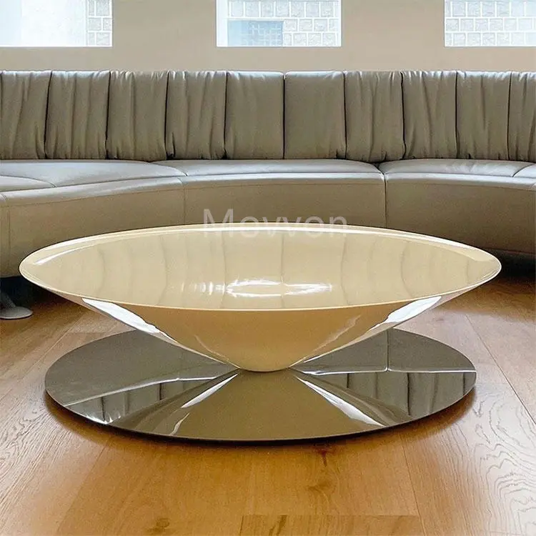 Luxury Marble Coffee Table Living Room Home Designer High-end Stainless Steel Round Coffee Table — image 4