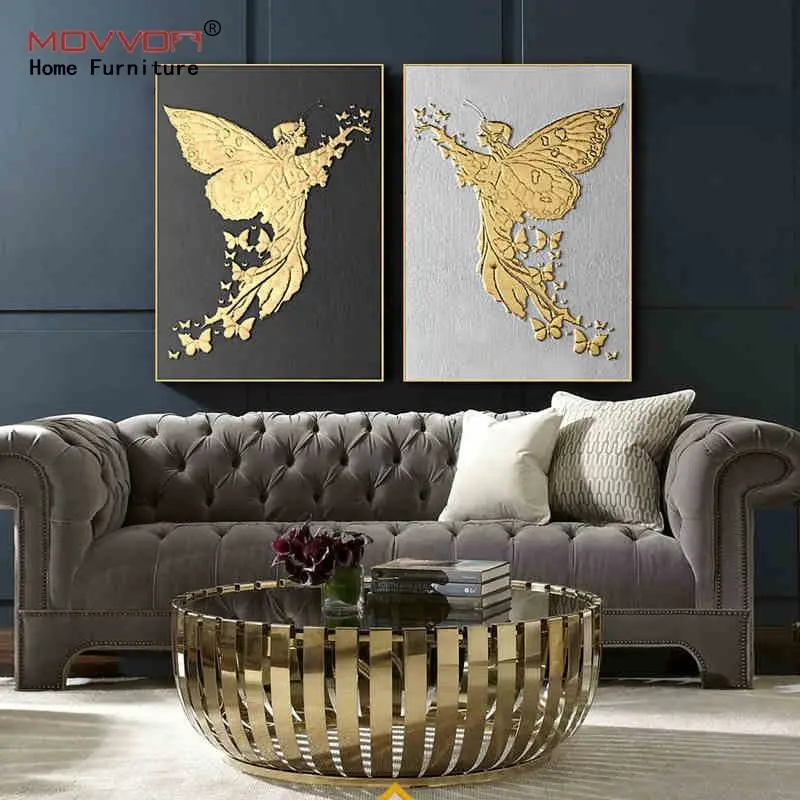 Wholesale Tempered Top Nesting Stainless Steel Silver Frame Round Modern Luxury Coffee Table — image 6