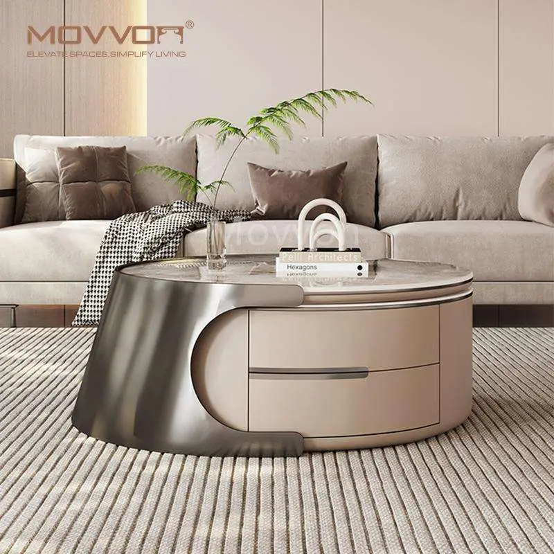 Customized Living Room Furniture Coffee Table Gold Marble Coffee Table Luxury — view 1