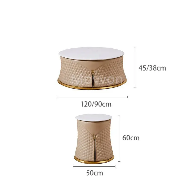 White Color Gold Base Creative Nordic Affordable Luxury White Marble Top Coffee Tables Fancy Marble Side Table — image 3