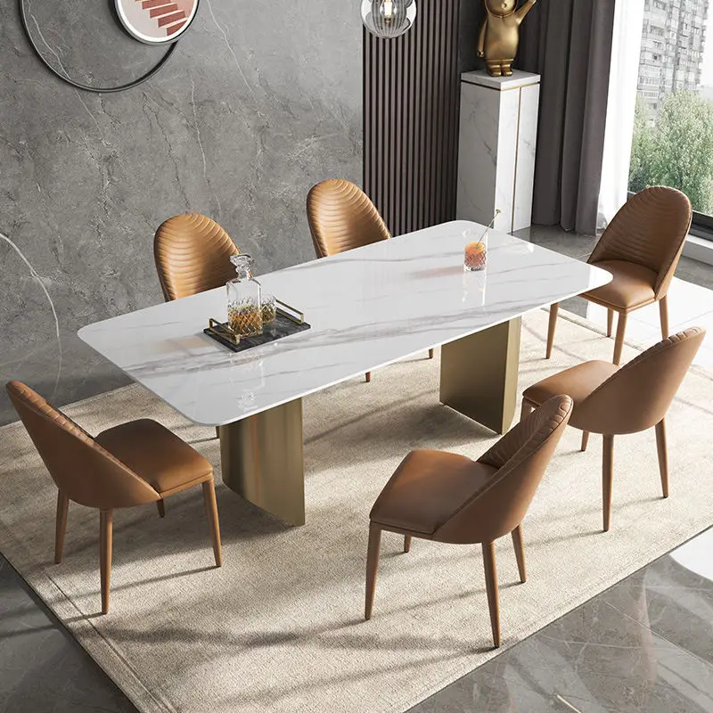 Great New Design Modern Rectangle Dining Table Set Marble Home Furniture with Adjustable Features for Kitchen & Dining Room — image 2
