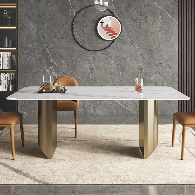 Great New Design Modern Rectangle Dining Table Set Marble Home Furniture with Adjustable Features for Kitchen & Dining Room — image 3