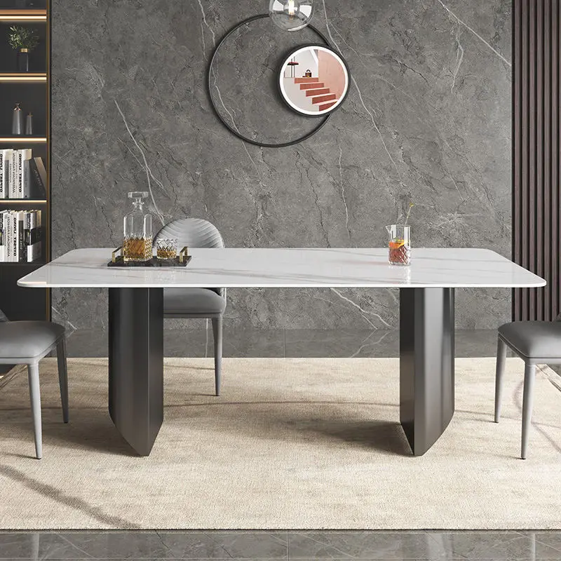 Great New Design Modern Rectangle Dining Table Set Marble Home Furniture with Adjustable Features for Kitchen & Dining Room — image 4