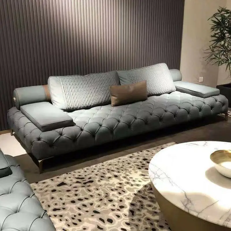 OEM ODM Hot Sale Luxury Upholstered Modern Room Furniture Sofa Modern Recliner Leather Sofa — image 3