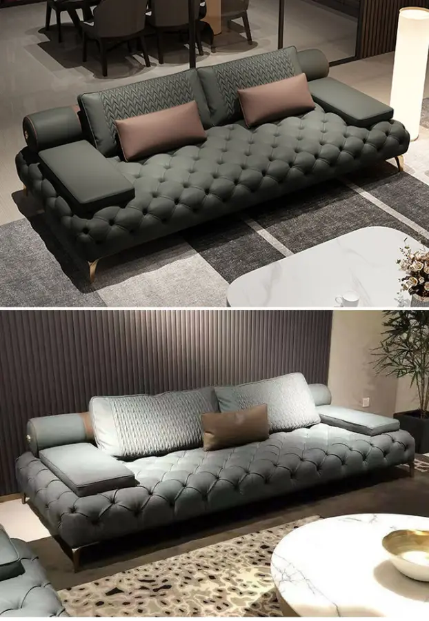 OEM ODM Hot Sale Luxury Upholstered Modern Room Furniture Sofa Modern Recliner Leather Sofa — image 5