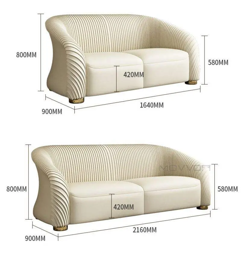 White Pleated Fabric Upholstered Sofa Modern Living Room Sofa Set — image 6