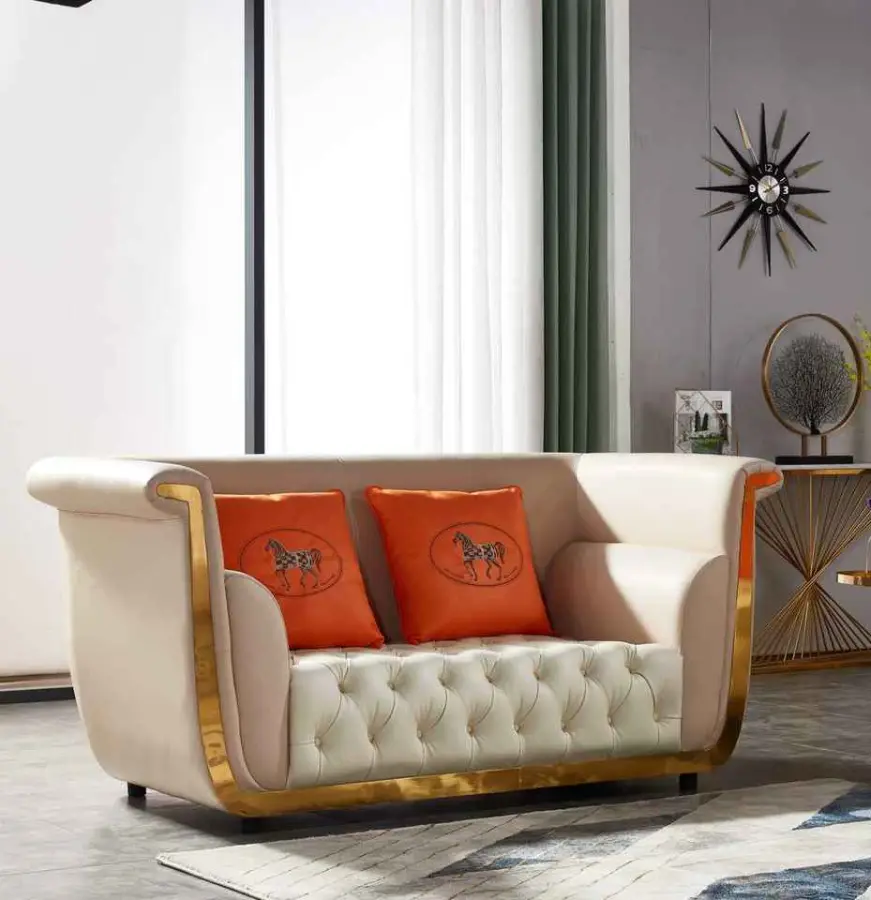 Best Selling High Quality Classic PU Leather Sectional Sofa Set for Living Room Mall & Hotel Use — image 3