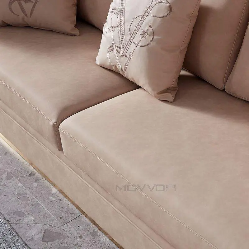 European Style 3 2 1 Seater Sectional Fabric&leather Sofas Set New Model Steel American Style Lounge Modern Sofa Set — image 7