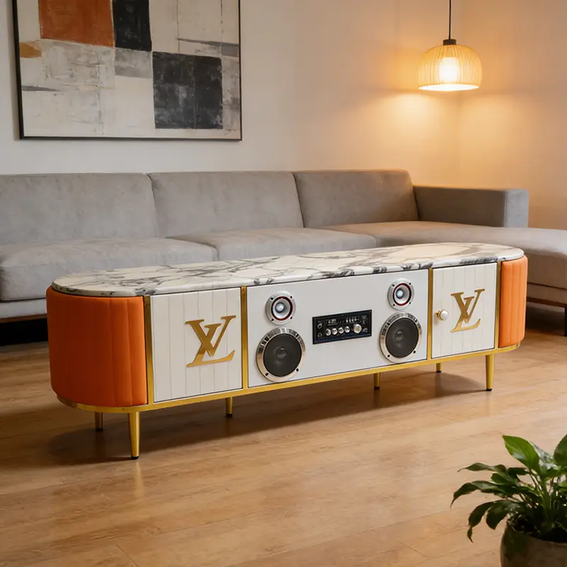 European Style TV Stand Versatile Home Office or Hotel Furniture for Living Room Dining Bedroom and Home Office — image 2