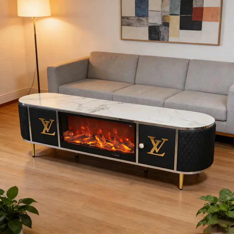 Factory Living Room Furniture Stainless Steel Eco-Friendly Durable Center Coffee Tables Drawer Modern Luxury Tv Stand — image 3