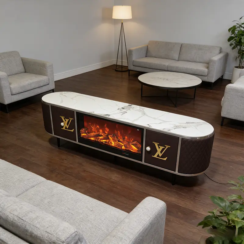 Factory Living Room Furniture Stainless Steel Eco-Friendly Durable Center Coffee Tables Drawer Modern Luxury Tv Stand — image 4