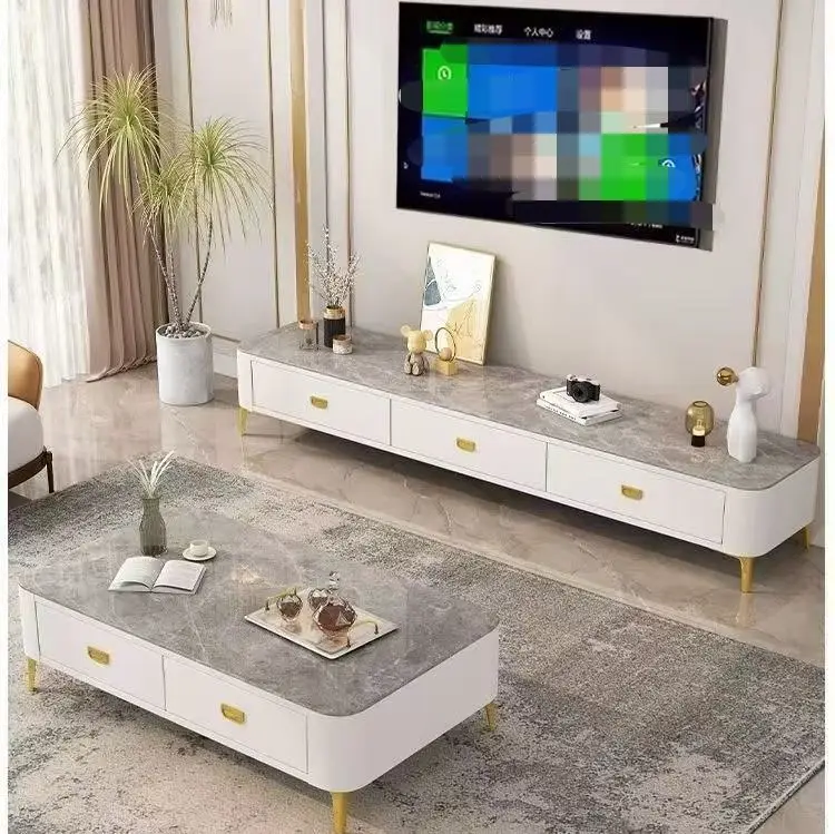 Wooden TV Stand Cabinet Designs Living Room Furniture for Small Space Metal TV Rack Modern Home Furniture TV Cabinet Tab — view 1