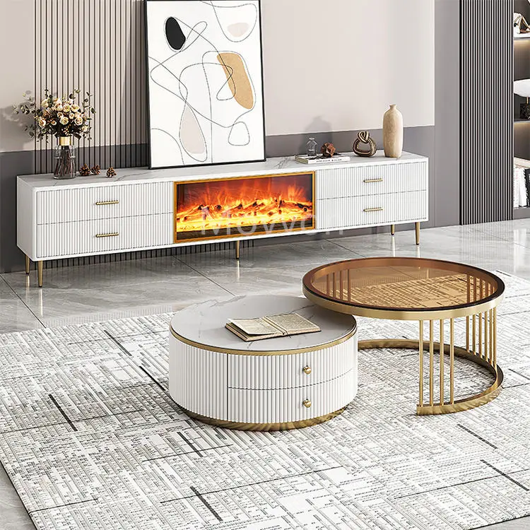 Modern Stainless Steel TV Stand — image 3