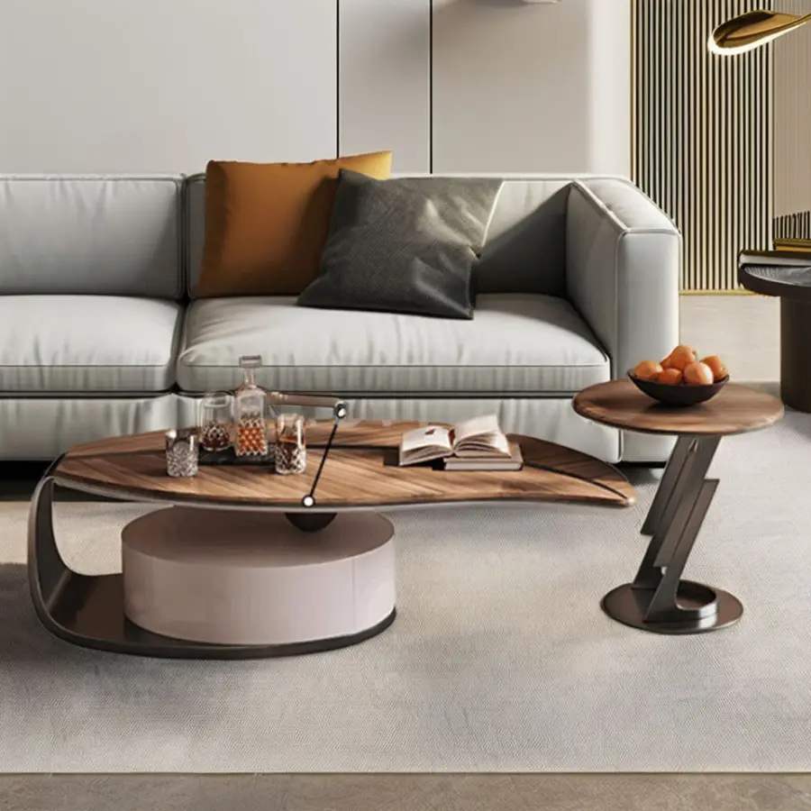 Latest Design Modern High-end Luxury Living Room Marble TV Stand and Coffee Table Set — view 2