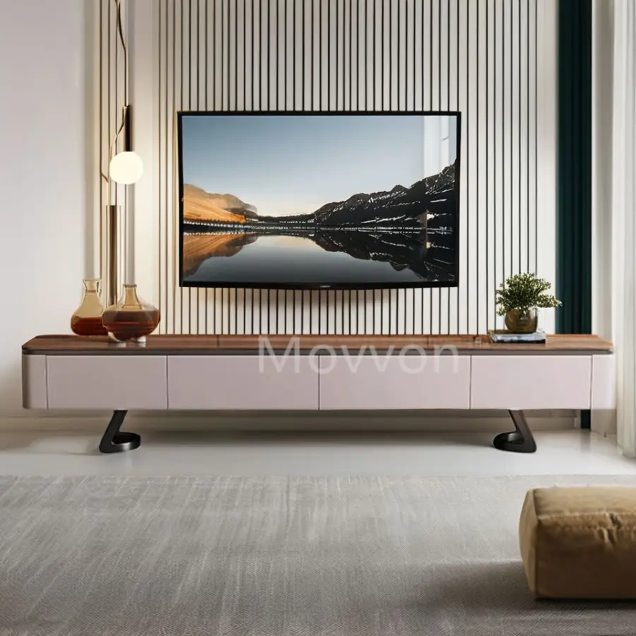 Latest Design Modern High-end Luxury Living Room Marble TV Stand and Coffee Table Set — view 3