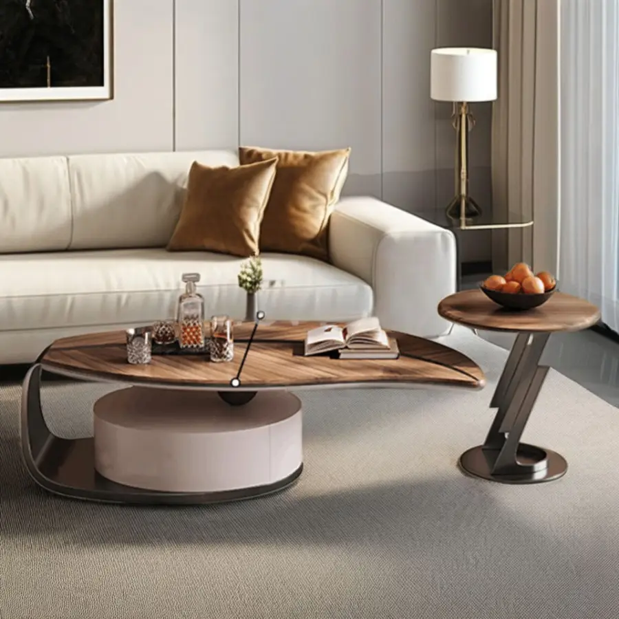 Latest Design Modern High-end Luxury Living Room Marble TV Stand and Coffee Table Set — view 4