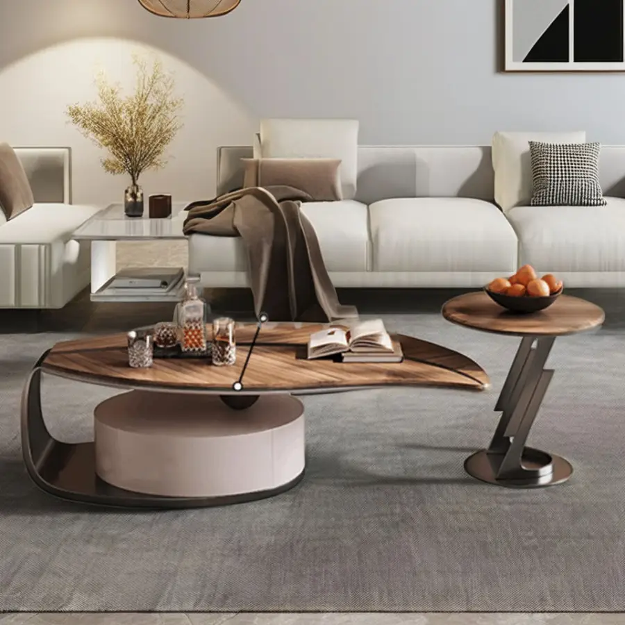 Latest Design Modern High-end Luxury Living Room Marble TV Stand and Coffee Table Set — view 6