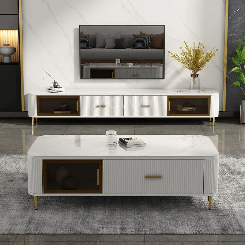 Living Room Furniture Tv Stand and Coffee Table Set Cabinet Latest Design Modern Tv Stands — image 5
