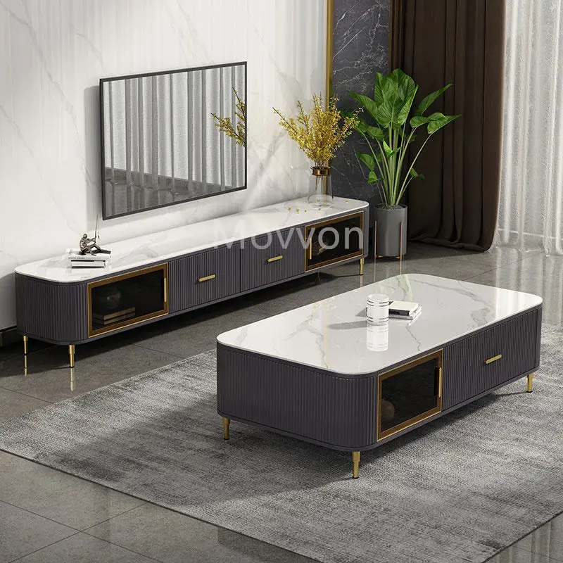 Living Room Furniture Tv Stand and Coffee Table Set Cabinet Latest Design Modern Tv Stands — image 6