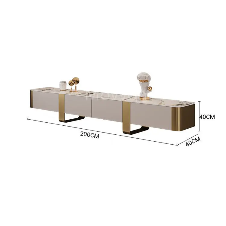 Luxury Living Room Furniture Coffee Table Modern Minimalist TV Table Cabinet Set High Gloss Tv Stand — image 5