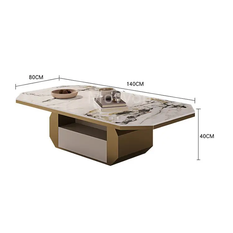 Luxury Living Room Furniture Coffee Table Modern Minimalist TV Table Cabinet Set High Gloss Tv Stand — image 6