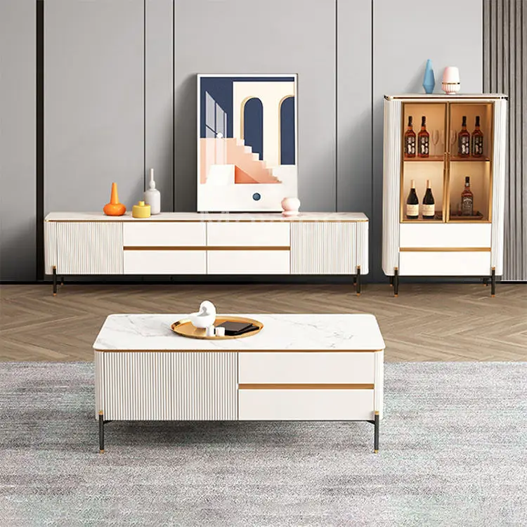 TV Cabinet Modern Luxury Living Room Furniture Wooden TV Table — view 1
