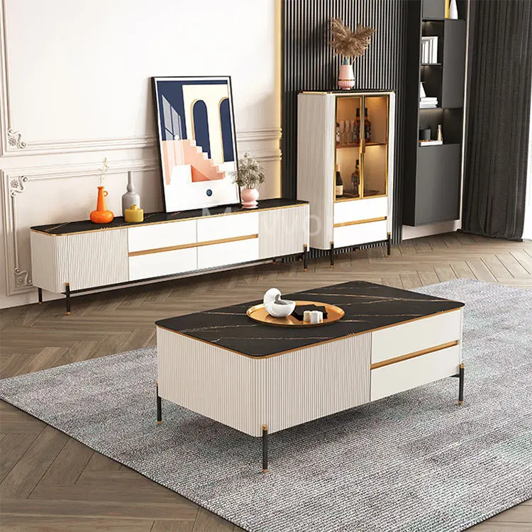 TV Cabinet Modern Luxury Living Room Furniture Wooden TV Table — image 3