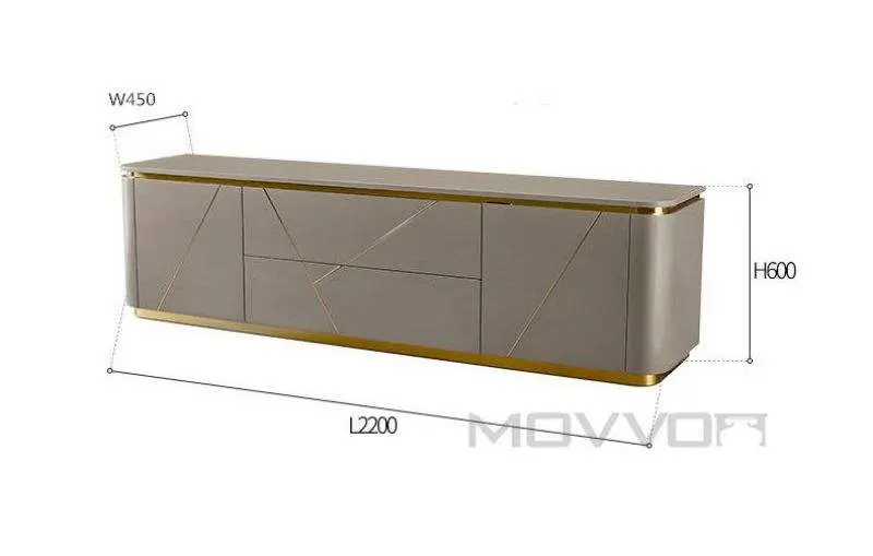 MOVVON Modern Simple Low Solid Wood TV Stand Living Room Storage Cabinet for Hotel Use — image 7