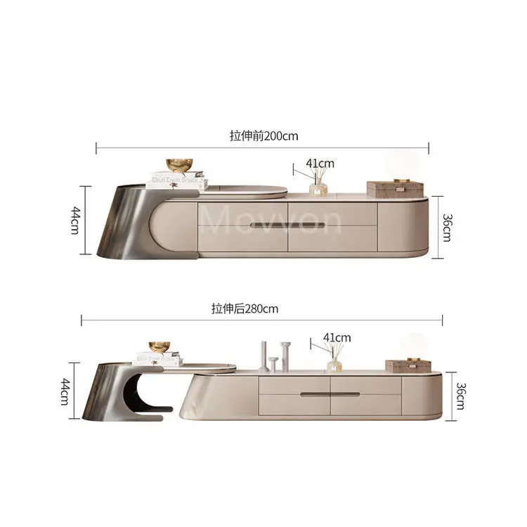 Light Luxury Simple Modern Telescopic Storage Type Center Table for Home Living Room TV Stand Farmhouse Bedroom Hotel Furniture — image 4