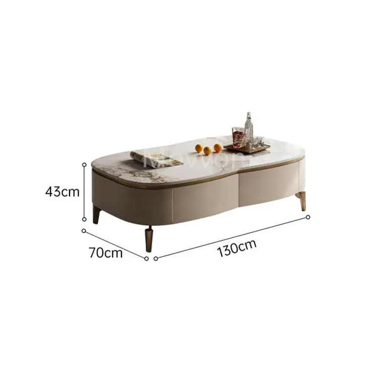Italian Modern Luxury Solid Coffee Table Walnut TV Stand Unit Cabinet for Living Dining Adjustable Glass Panel Home Warehouse — image 6
