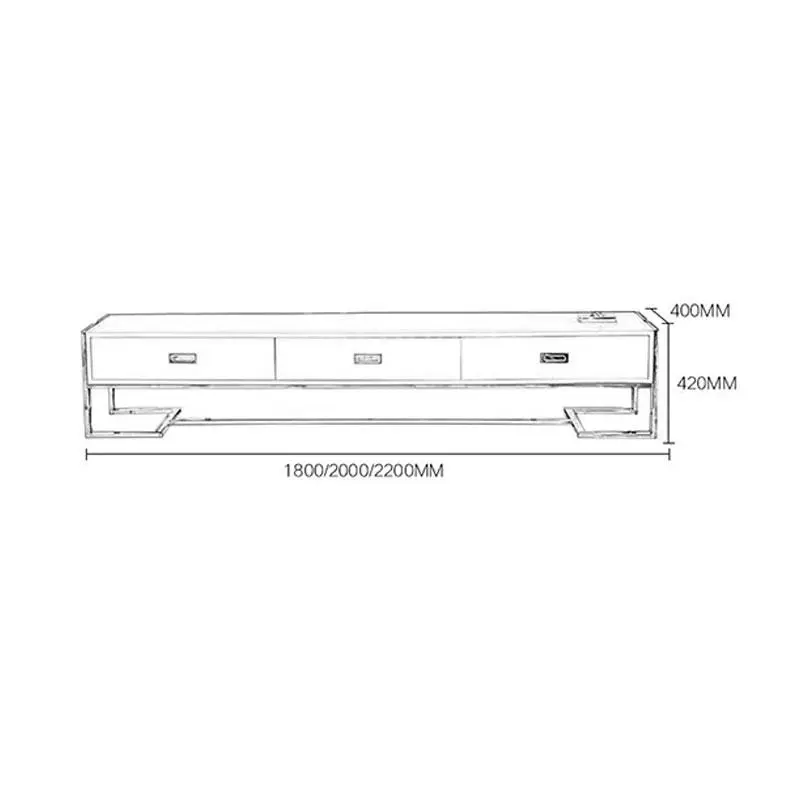 Metal Furniture Sets Living Room Sets Factory Luxury Tv Table Wood Cabinets Modern Glass Tv Stands With Drawers — image 7
