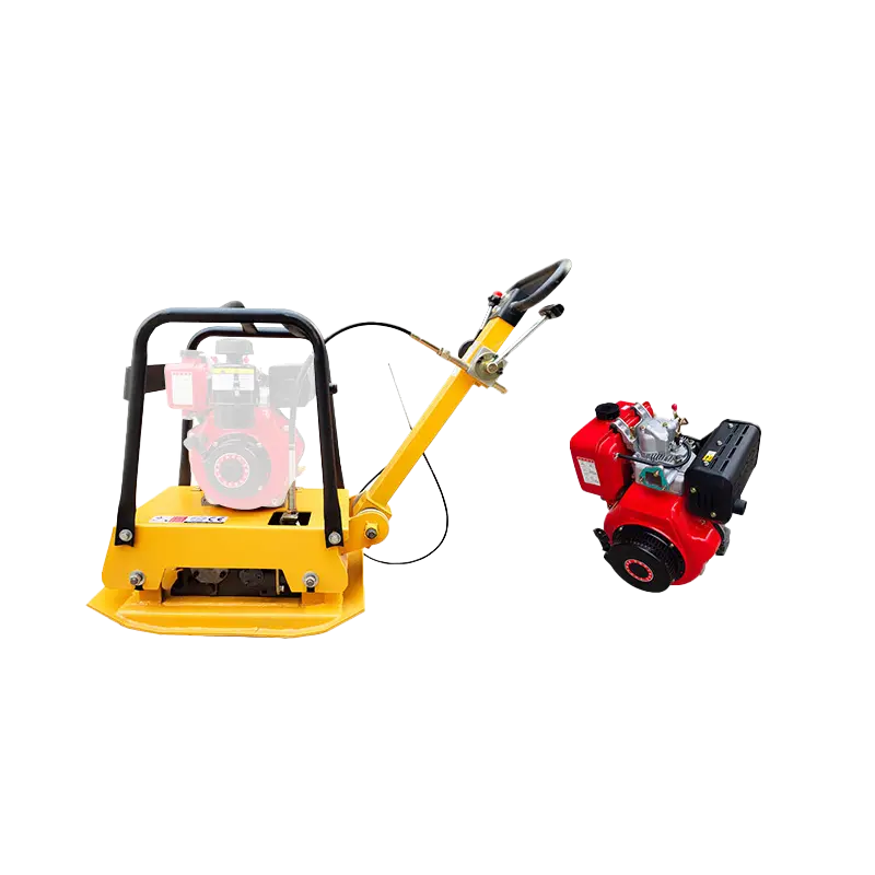 High Power Gasoline Engine/Diesel Engine 5HP Hand Vibrating Plate Tamper Compactor Machine Vibratory Road Plate Compacto — view 3