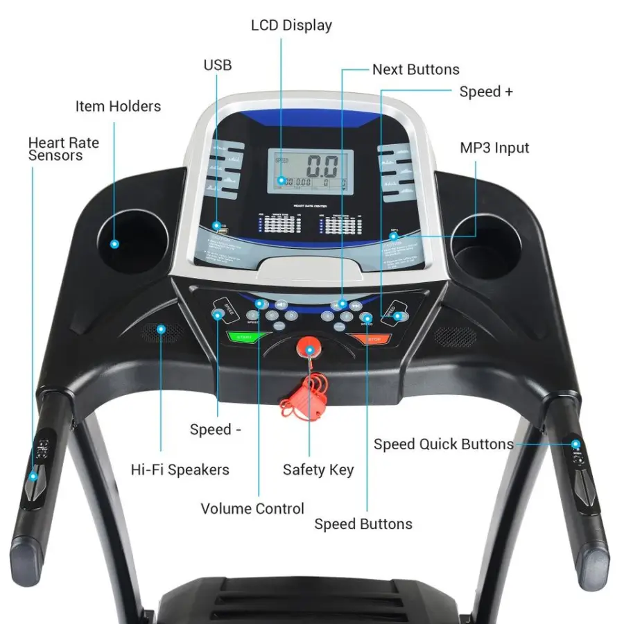 Premium Quality Commercial Motorized Treadmill with Vibration Absorption and LCD Screen — image 4