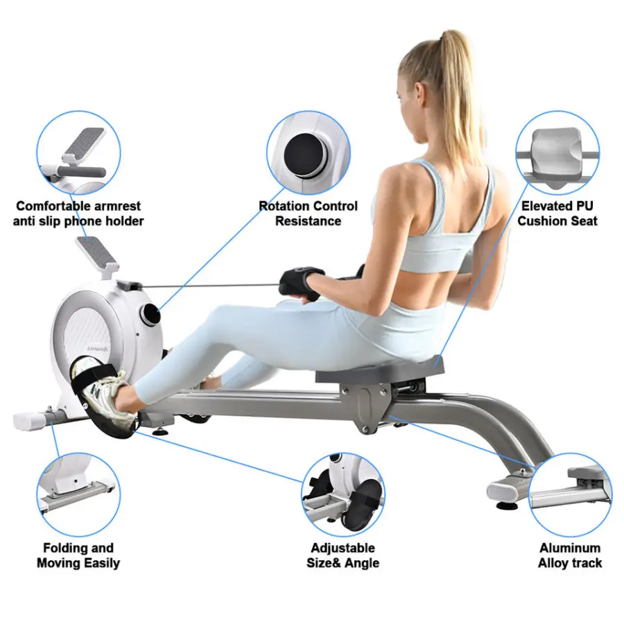 Lijiujia Factory Wholesale Magnetic Fitness Gym Equipment Semi Commercial Seated Linear Rowing Machine — image 4